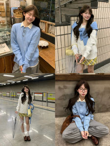 เสื้อคาร์ดิแกนถักสไตล์อเมริกัน R1DGE สำหรับผู้ชายและผู้หญิง ทรงหลวม ทรงสลิม ทรงหลวม ทรงหลวม แขนยาว ปกติ แขนยาว ปกติ