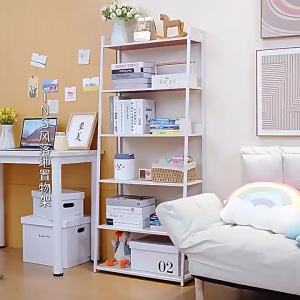 Modern Ladder Style Iron Storage Bookshelf