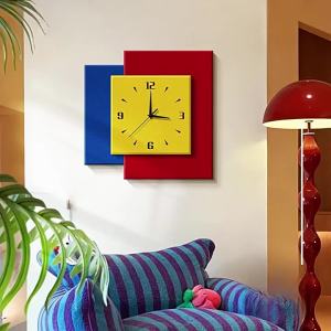 Silent High-End Dopamine Style Simple Design Clock for Living Room Entrance
