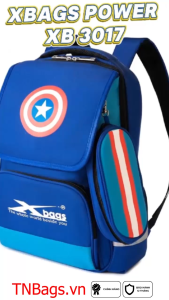 Balo Học Sinh Nam Cấp 1 Xbags Power XB3017 Cao Cấp Màu Xanh Dương Chống Nước Cứng Cáp Hiện Đại Nhiều Ngăn Tiện Dụng!