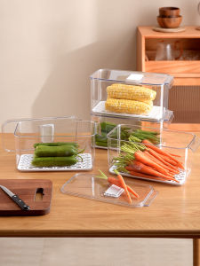 Bangjiayi Transparent Draining Crisper Food Grade Refrigerator Special Storage Box Large Capacity Airtight Fruit and Vegetable Box