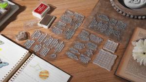 4 Sheets Stamps for Crafting Bible Verse Clear Stamps Set Acrylic Making Christian Scrapbooking Stamp Rubber Stamps 2 Pieces Blocks Tools with Grid Lines for DIY Scrapbooking Making(Classic Style)