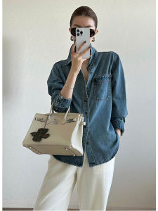 AIYILU | Áo Khoác Jeans Retro Thoáng Mát