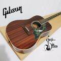 gitar Gibson jumbo tanam besi akustik elektrik premium top Full meranti. 