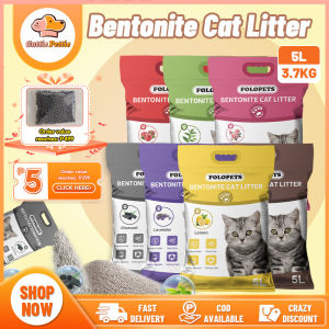 FOLOPETS 2.8L/5L/10L Bentonite Cat Litter Sand Clumping Highly Absorbent Mixed Cat Litter Lavender Lemon Charcoal Coffee Green Tea