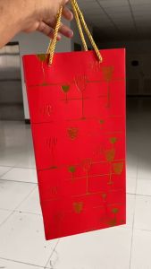 EPA ถุงไวน์ ลายแก้วเชมเปญสีทอง ใส่ขวดเดียว/ขวดคู่