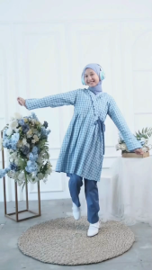 Setelan Anak Perempuan Korean Style Set Celana Anak Tanggung Set long tunik Cutetrik Official store