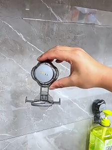 2Pcs Vacuum Suction Cup Shower Gel Bottle Holder Strong Suction Hook Swivel Suction Cup Hooks Soap Bottle Holder
