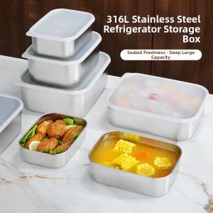 Stainless Steel Airtight Food Storage Box Rectangular