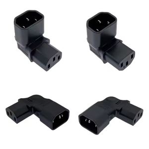 IEC 320 C14 to C13 Left Right Angle AC Adapter IEC 3Pole IEC 320 3pin Male to Female Extend 90 Degree Down Up Angle AC Converter