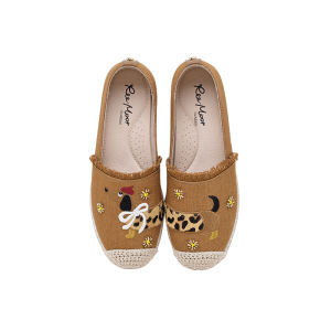 Reemoor | Cute Dachshund Embroidery Lazy Flats