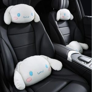 Bandai | Cute Cinnamoroll Headrest Seat Belt Cover Back Cushion Chair Neck Support Car Seat Decor White Dog Throw Pillow Gifts