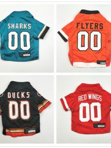 NHL Pet Dog Clothes Hockey Sports Jersey Hip Hop Spring Summer Teddy Bichon Large Dogs Golden Retriever Shiba Inu Dog Sweater