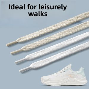 LINGMIAO | Flat Laces Non-Pilling Running Shoes White