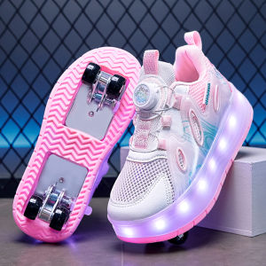 Ice Skating Shoes 4-Wheel Retractable