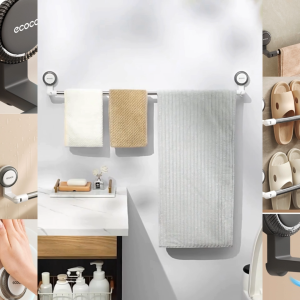 ECOCO Retractable Towel Bar - Gantungan Handuk Tarik Rak Handuk Geser Gantungan Handuk Lipat Dinding Rak Handuk Tempel Serbaguna Rak Handuk Minimalis Tarik Gantungan Handuk Dinding Tanpa Paku Rak Handuk Geser Estetik