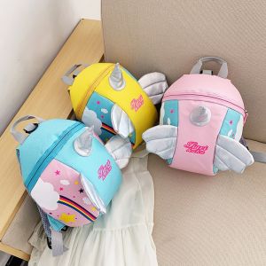 Cute Childrens Backpack Nursery School Bag Anti-Lost for Boys And Girls Pre-School Bag Soft Nylon Fabric Animal Pattern
