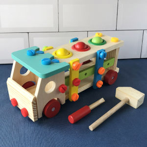 Childrens Multi-Functional Puzzle Screw Nut Assembly and Disassembly Toy Enlightenment AIDS Driving Pile Abutment Playing Ball Knocking Golf Cart