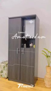 Trenz Furniture - lemari pakaian minimalis lemari kayu gantung dengan cermin rak kosmetik