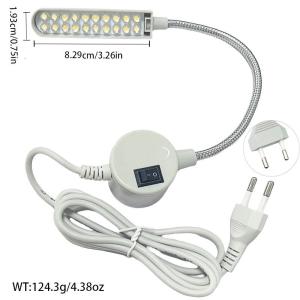 EELHOE | Magnetic LED Light for Sewing Machine 1Pcs AC220V EU/US Standard DIY Bedhead Reading Lamp 10 20 30 40 LEDs Adjustable