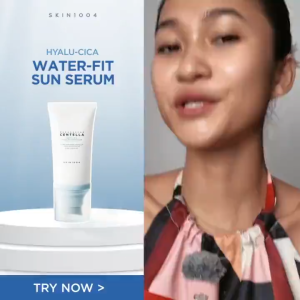 SKIN1004 Madagascar Centella Hyalu-Cica Water-Fit Sun Serum SPF50+ PA++++ 50ml Hydrating Lightweight Sunscreen No White Cast Soothe Sensitive Acne Prone Skin