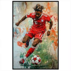 Tranh vẽ cầu thủ bóng đá. Tranh treo tường dán tường sơn dầu tranh trí canvas. CGI-1461