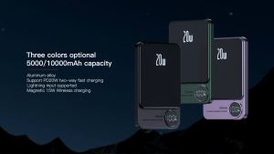 Mini Portable Charger 10000mAh Power Bank Magnetic 15W Wireless Charging Metal Ultra Thin Power Bank With Led Display Q