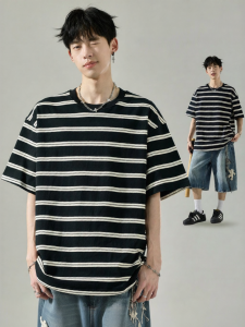 SZON | Pure Cotton Comfortable Striped T Shirt