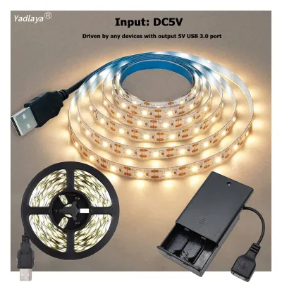 3AA Battery Power Led Strip Light SMD2835 50cm 1M 2M 3M 4M 5M Flexible Lighting Ribbon Tape White/Warm White Strip Backlight