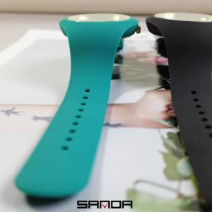 SANDA 2025 Đồng Hồ Thạch Anh Thời Trang Thông Thường Dành Cho Nữ Dây Đeo Silicon Màu Trắng Chống Nước Dạ Quang Chống Sốc Thương Hiệu Cao Cấp Reloj