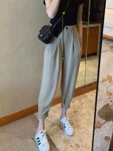 High Waist Womens Summer Thin Casual Loose Trousers Nine Points Harlan Pants Slimming Carrot Pants Lantern Pants