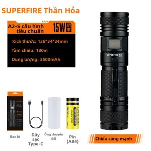 SUPERFIRE | Đèn Pin LED Mini Cầm Tay Sạc Được Có Thể Thu Phóng Độ Sáng Cao Ngoài Trời