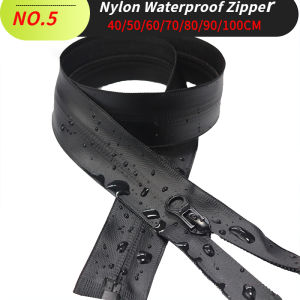 No.5 Nylon Waterproof Zipper Black Single Head Open Tail Outdoor Stormwear Sportswear Raincoat Outdoor Waterproof Zipper