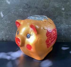 กระปุกออมสินหมูปูนพลาสเตอร์ OTOP หมูเงินหมูทอง ขนาดใหญ่ XL รํ่ารวยเงินทองมงคล สินค้าแตกเสียหายเครมฟรี