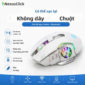 Chuột Bluetooth Không Dây 2.4G 1600DPI Có Thể Điều Chỉnh Tiện Dụng Có Thể Sạc Lại 6 Nút Quang Điện Tử Cho Máy Tính Xách Tay Máy Tính Bảng