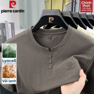 Pierre Cardin | Áo Thun Henley Nam Pha TENCEL và Vải Linen