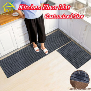 2Pcs/Set Long Kitchen Floor Mat Customised Carpet Anti Slip Washable Kitchen Front Doormat DIY Absorb Oil Kitchen Rug Door Mat