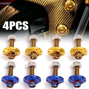 M6 bu lông lục giác hợp kim nhôm trước xe máy Fender vít phổ Fastener chống gỉ màu xanh/vàng trang trí sửa đổi Bộ vít