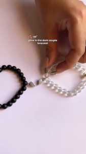 1 Pair of Love Men and Women Luminous Couple Bracelet Romantic Love Beads String Bracelet