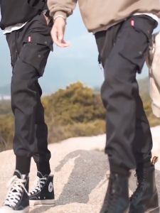 Summer  Thin  style Overalls Quick Drying Function Multi Pocket Overalls Cargo Pants Trendy Versatile Loose Restraint Pants Seluar Slack Lelaki