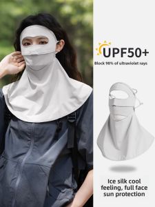 BILLI ZILLY | Womens Full-Face Sun-Protective Mask Korean Style Summer 2025 Face基尼 Cycling Sunshade Neck Protector Mask Geometric Pattern