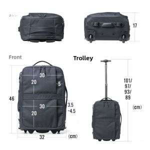 Sanwa Large Capacity Business Travel Bag Luggage with Pull Rod Double Shoulder Backpack for Men And Women Computer Bag