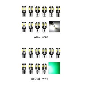 10-30PCS W5W T10 LED CANBUS No Error 5W5 12V 5W 600Lm Super Bright Car Interior Side Light 194 3030 SMD Auto Bulb White Red