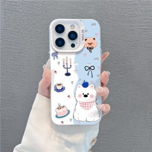 Full Coverage Coffee Dog Pattern Phone Case for Oppo Reno Series 14 pro 13 12 11 10 pro Female Version 9 8 7 pro R17 Soft A93S New Findx8s/X7 Trendy 97 Protective Cover