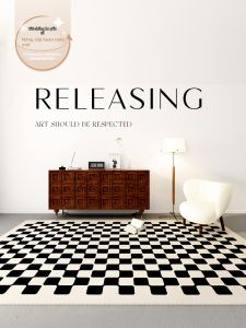 QINGGENGNONG | Checkerboard Vintage Luxury French Style Rug