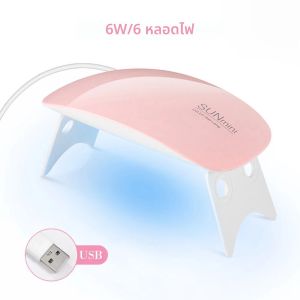 LINMANDA เครื่องเป่าเล็บขนาดเล็ก 6W LED UV เครื่องเป่าเล็บแบบพกพา Curing Lamp สําหรับเจลภาษาโปลิชคํา 45 S/60 S การตั้งค่าจับเวลา