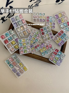 Colorful Rhinestone Nail Art Decorations Sharp Bottom Candy Color Gemstones Mixed Bag Spring Summer Beauty Tools by Yifan Nail