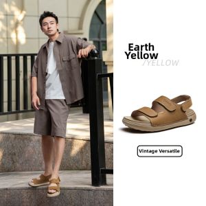 CAMEL | Leather Mens Sandals Summer Breathing
