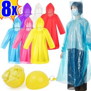 8/4/1Pcs Portable Raincoat Balls Waterproof Disposable Raincoats Cape Outdoor Travel Camping Emergency Rain Gear