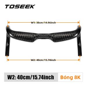 TOSEEK | Tay Lái Xe Đạp Đường Trường TOSEEK Carbon Đường Kính Kẹp 31.8mm Sợi Carbon Tay Lái Cong Dây Dẫn Bên Trong Phụ Tùng Xe Đạp Chiều Rộng 380/400/420/440mm